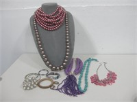 Assorted Beaded Costume Jewelry Necklaces