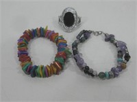 Two Bracelets & Ring Costume Jewelry