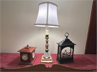 Lamp, hygrometer, snow globe
