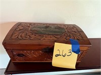 Wood carved box