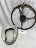 VINTAGE STEERING WHEEL / BED PAN