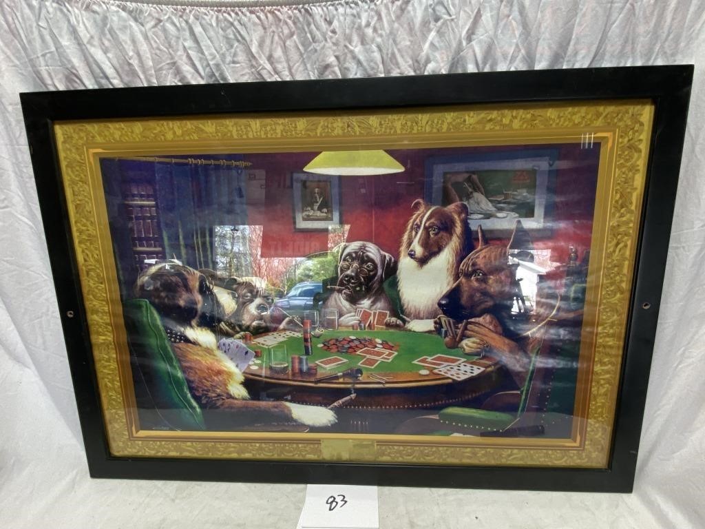 FRAMED PICTURE - DOGS PLAYING POKER