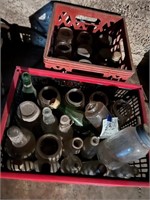 Crates, canning jars, bottles