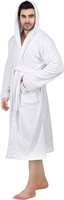 $59 Threads Mens Hooded Fleece Robe White - Plush