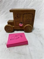 WOODEN USPS MAIL TRUCK W/MUSIC BOX