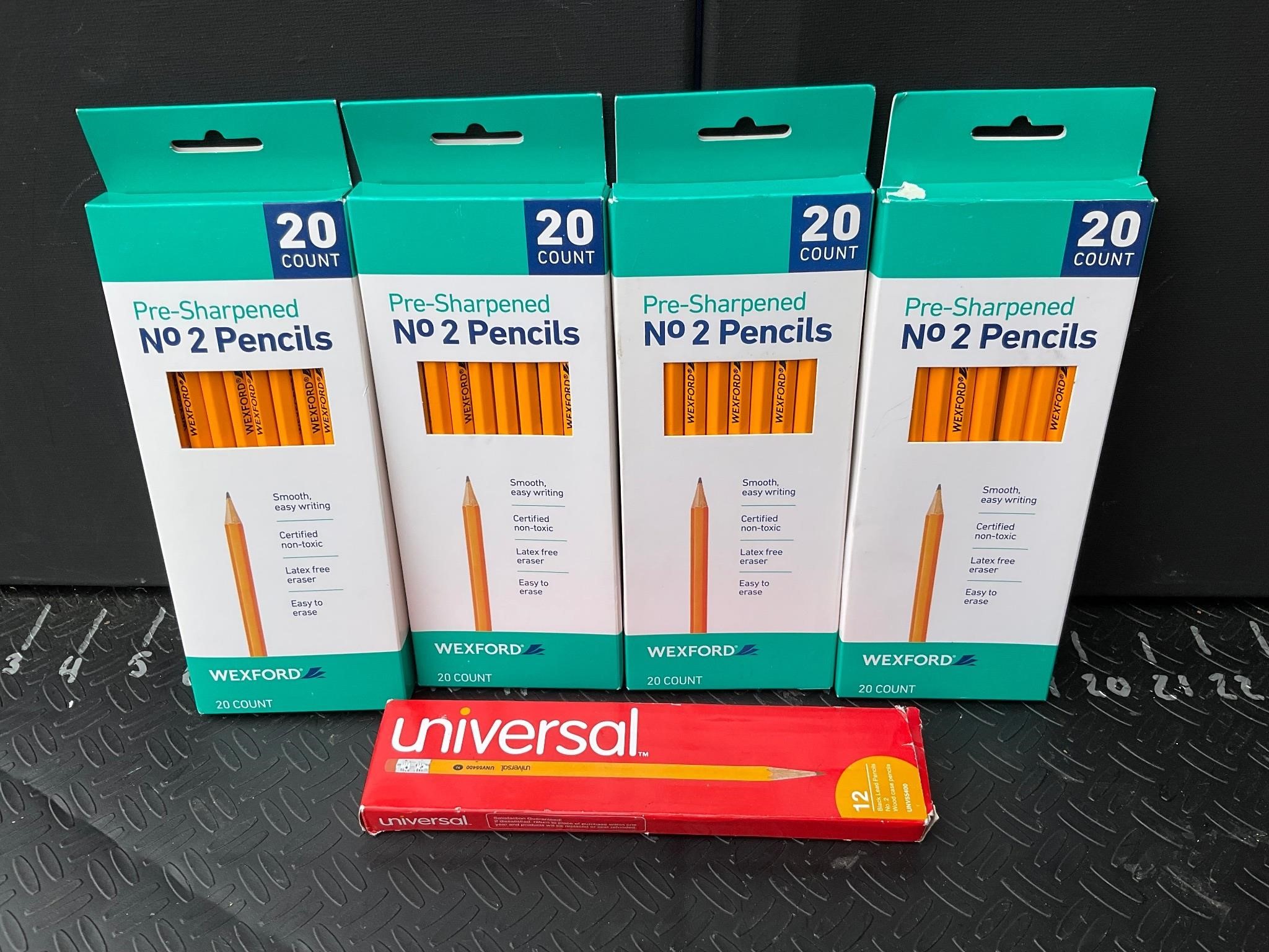 Five boxes of number two pencils