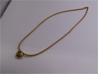 14kt Gold Necklace Emerald Pendant M ANTHONY 8.8g