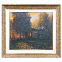 Anton Stekolschikov, "Evening" Framed Original Oil