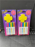 Two packs of doodle bear markers and stencils