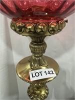 CRANBERRY AND GOLD LAMP