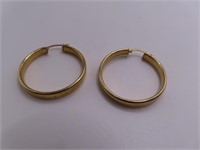 14kt Gold 1.25" Loop Earrings 4.1g EXC