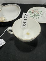 SERVING TRAYS, SALT SHAKER, TEACUP AND MISC. ITEMS
