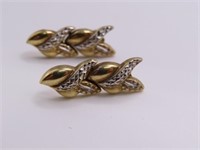 10kt Gold 1" Jointed Bling Earrings 1.6g
