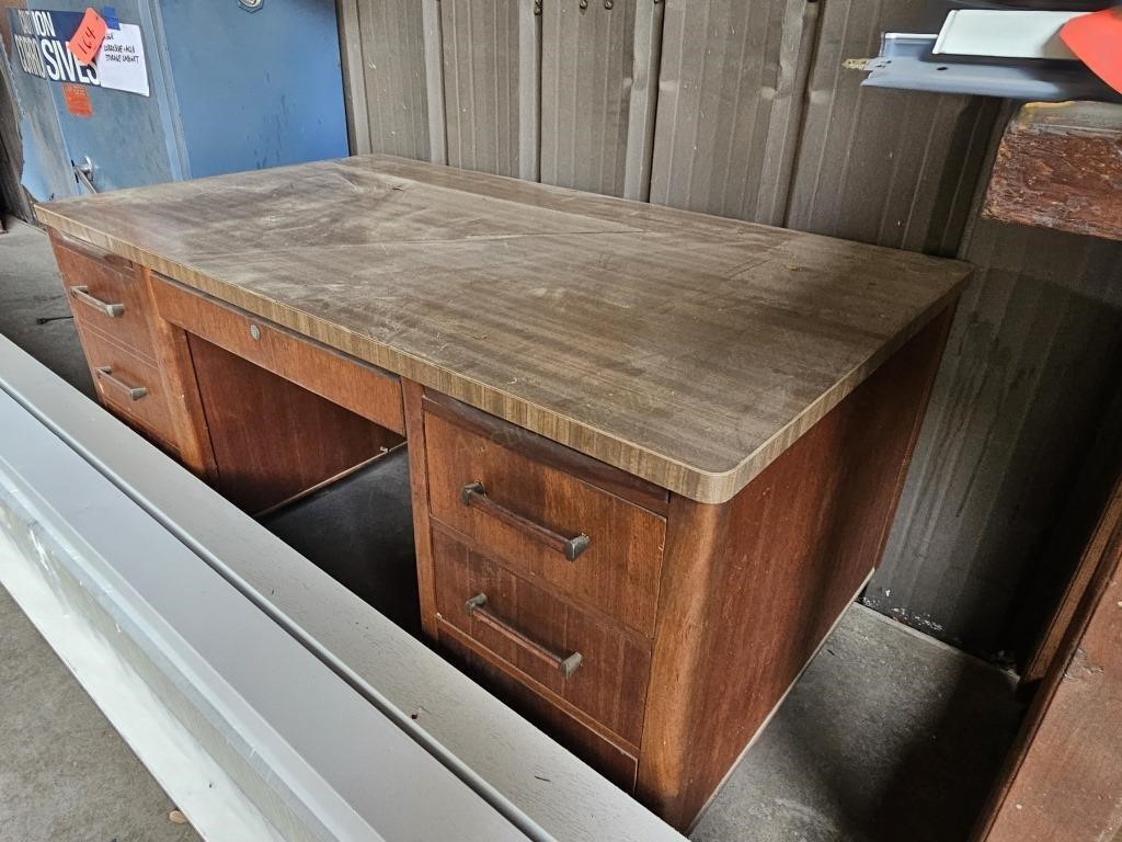 Solid Wood Seven Drawer Desk
