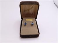 14kt Gold Stunning BlueStone Stud 1/4" Earrings 1g