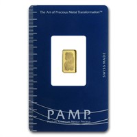 1 gram Pamp Suisse Gold Bar on Assay Card