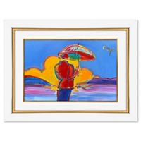 Peter Max, "Umbrella Man at Sea" Framed One-of-a-K