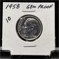 1958 GEM PROOF SILVER ROOSEVELT DIME