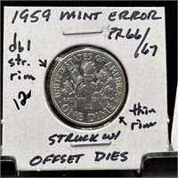 1959 PROOF ROOSEVELT SILVER DIME DOUBLE STRUCK /