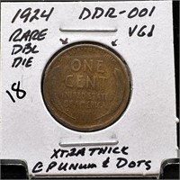 1924 WHEAT PENNY CENT DOUBLE DIE DDR-001 RARE