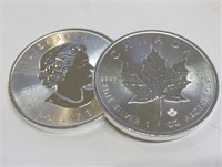 Canadian 1o z. Silver Maple Leaf Bullion