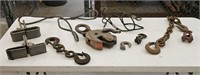 Lot Of Assorted Heavy Lifting Devices/hooks