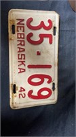 1942 Nebraska plate