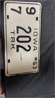 1963 Iowa plate