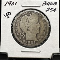 1901 BARBER SILVER QUARTER