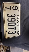 1969 Iowa plate