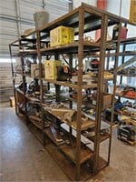 Metal Shelving W/ Rust And Contents