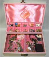Vtg Jewelry Box Full of Costume Jewelry