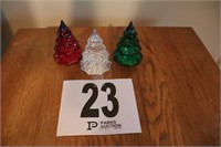 (3) Piece Waterford Crystal Christmas Tree