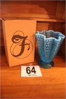 Fenton Hobnail Blue Opalescent Vase(R1)