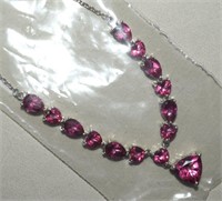 925 Sterling & Pink Mystic Topaz Necklace Adjust