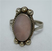 Vtg 925 Sterling Mexico Mother of Pearl Ring Sz 7