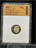 Graded 90% Silver Proof Cameo Roosevelt Dime