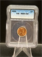 Graded 1 cent MS-67+RED 1953