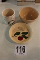 Stoneware Bowl, Pie Plate & Utensil Holder(R1)