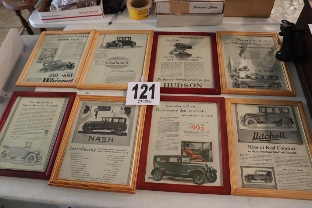 Framed Vintage Car Advertisements(R1)
