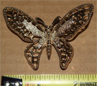 Vtg Sarah Coventry Goldtone Butterfly Brooch