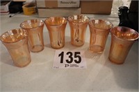 (6) Carnival Glass Juice Glasses(R1)