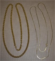 (2) Vtg Goldtone Monet Necklaces w/ Heavy Link