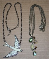 (2) Pendant Necklaces w/ RS Bird + Lia Sophia