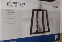 Progress Lighting Wood and Metal Pendant Light