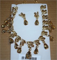 Contempo Champagne Glass/Crystal Jewelry Set