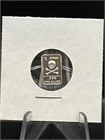 1g .999 Fine Silver Bar Skull and Bones