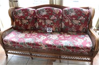 Rattan Sofa with Cushions (BUYER RESPONSIBLE FOR