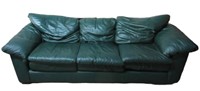 Green Pleather Couch 8 Ft. Wide