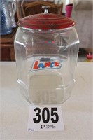 Vintage Lance Cracker Jar (Rim Has a Chip)(R1)